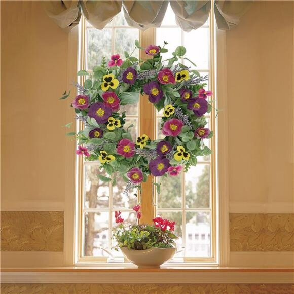 Spring Summer Wreath for front door Summer door wreath with Eucalyptus - Picture 7 of 8